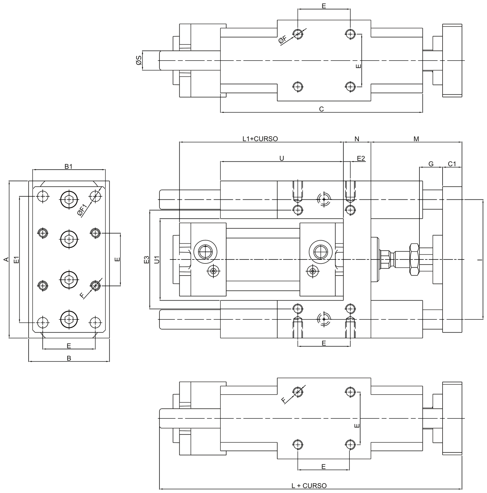 Desenho técnico da família GF